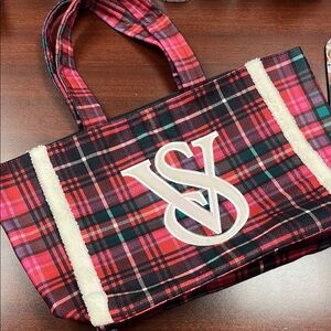 Victoria's Secret Plaid Tote Bag - Red and Black